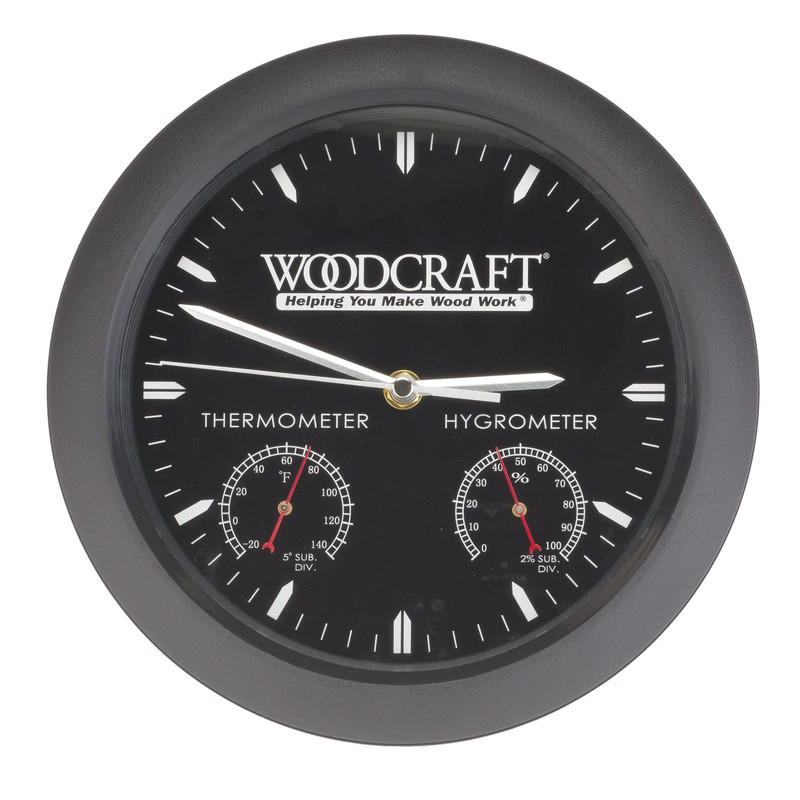 Woodshop Clock with Thermometer and Hygrometer